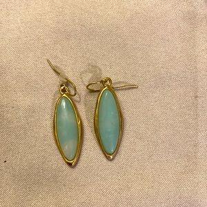 Turquoise and gold fashion earrings